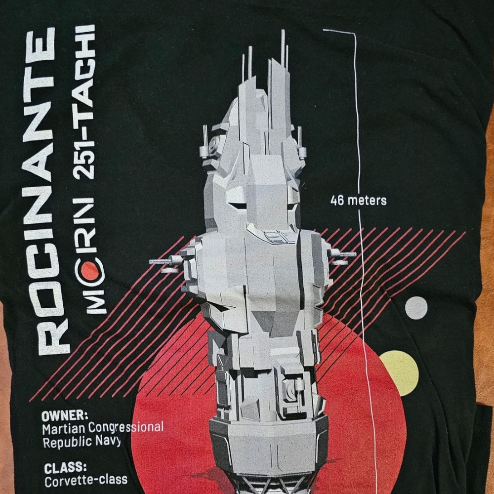The Expanse Rocinante 5XLT black t-shirt